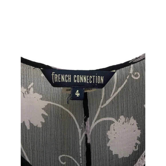 Vintage 90's French Connection black and pink floral sheer dress - Picture 3 of 4